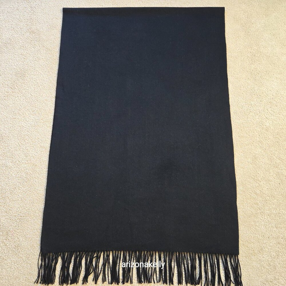 Black Cashmere Scarf Thick Soft Lux - Picture 12 of 16